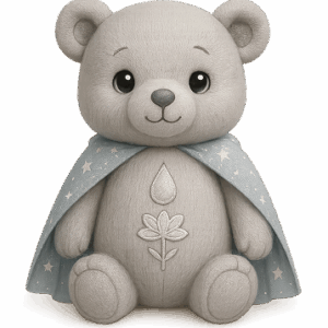 Aza, l’Ours Réconfort, offre câlins, sécurité et tendresse. Un doudou protecteur et doux, compagnon idéal pour rassurer et apaiser les enfants.