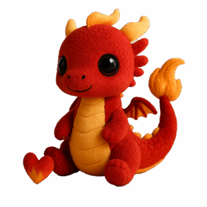 Dragni, le doudou dragon protecteur, incarne la force intérieure et aide à libérer les émotions. Un compagnon puissant et rassurant.